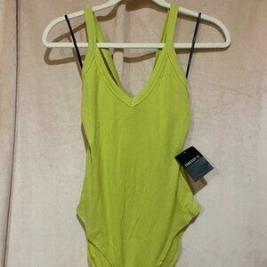 FOREVER 21 bodysuit, cross-back, lime green